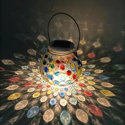 LED太阳能灯，户外太阳能玻璃瓶/罐灯，悬挂式太阳能夜灯，适用于花园派对、露营、庭院装饰、秋季装饰、家居装饰、户外装饰