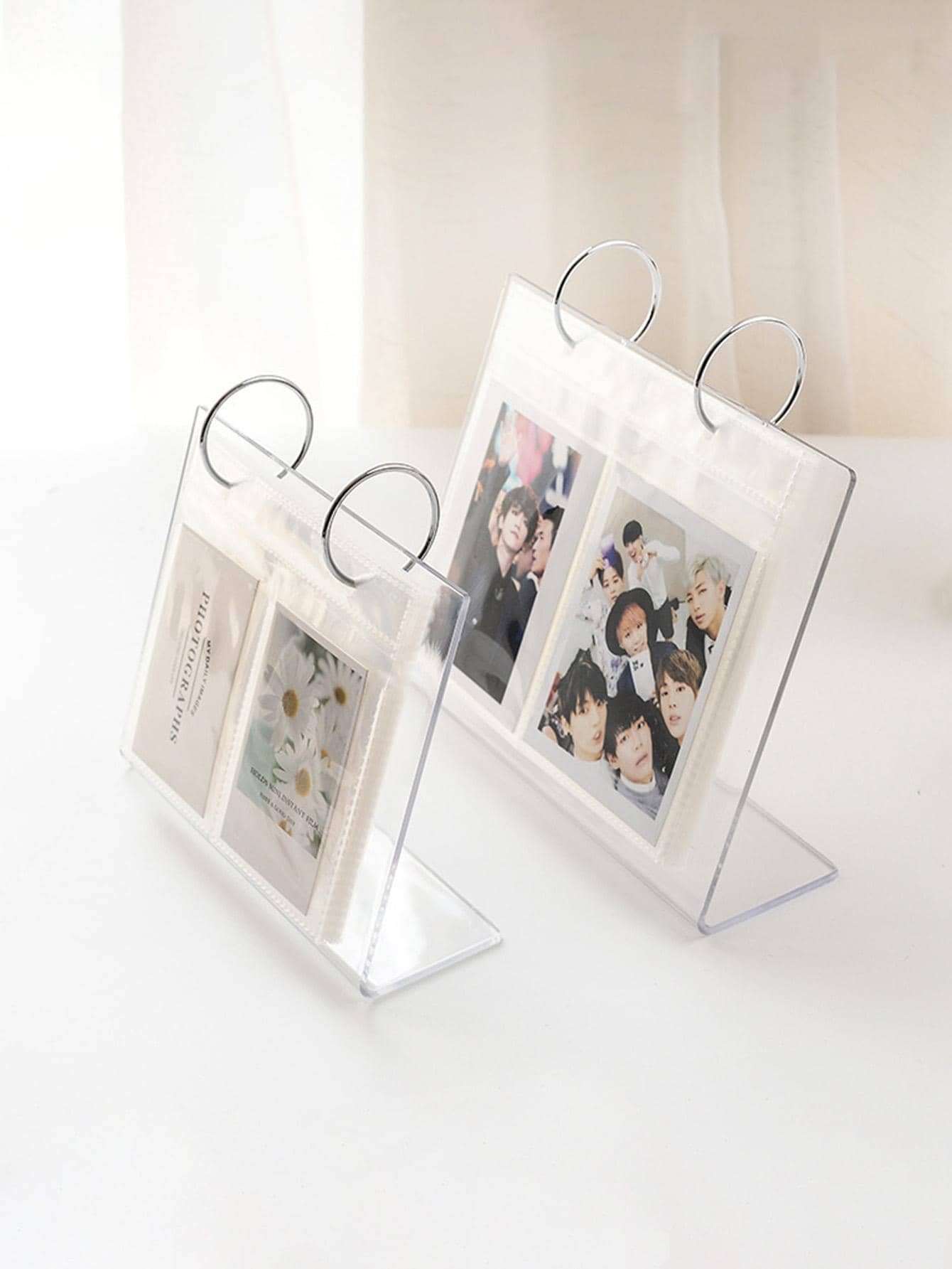 1pc Creative Acrylic Calendar Photo Album 3 Inch Couple Picture Frame Desktop Album Baby Album Office Decor,Back To School,School Supplies - Clear - View 1