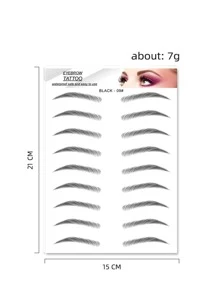 3D Black Eyebrow Tattoos Stickers Eyebrow Water Transfers Stickers Hair-Like Waterproof Eyebrow Stickers For Brow Shaping