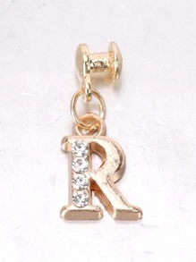 1入組金屬和水鑽字母裝飾用品吊墜吊墜適用於Apple Watch帶,適用於矽膠錶帶配件,適用於蘋果錶帶系列8,7,6,5,4,3,2,1 - 杏色 - 查看 3