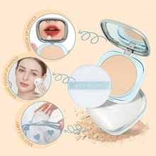 L'CHEAR 自然哑光定妆粉，防水防汗持久遮瑕蜜粉，轻盈控油粉底液 - 01 Natural - 查看 5