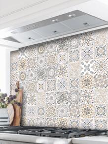 SUPSTICKER 1 cuộn Miếng dán tường nhà bếp chống dầu họa tiết Bohemian, không thấm nước, tự dính, có 3 kích cỡ: 11,81"X47,24"/94,49"/141,73" - Nhiều màu - Xem 2