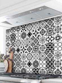 SUPSTICKER 1 卷地中海风格加厚防水厨房和浴室后挡板装饰自粘墙纸，3 种尺寸可选：11.81 * 47.24、11.81 * 94.49、11.81 * 141.73 英寸、贴纸、墙贴花、乙烯基贴花用于家居装饰、春季装饰品让您的家焕然一新、拉玛装饰贴纸礼物生日毕业厨房装饰