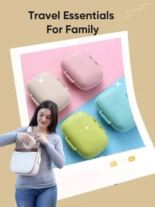 Công cụ sắp xếp thuốc hàng ngày, Hộp đựng thuốc cầm tay 8 ngăn - màu xanh lá - Xem 3