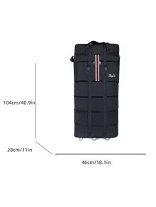 Folding 158 air checked in bag, travel bag, large capacity luggage bag, travel bag with wheels, four layer travel bag - Black - View 2