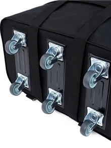 Folding 158 air checked in bag, travel bag, large capacity luggage bag, travel bag with wheels, four layer travel bag - Black - View 3