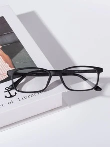 Hombres Gafas ligero rectángulo negro - Negro - Ver 1