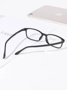 Hombres Gafas ligero rectángulo negro - Negro - Ver 5