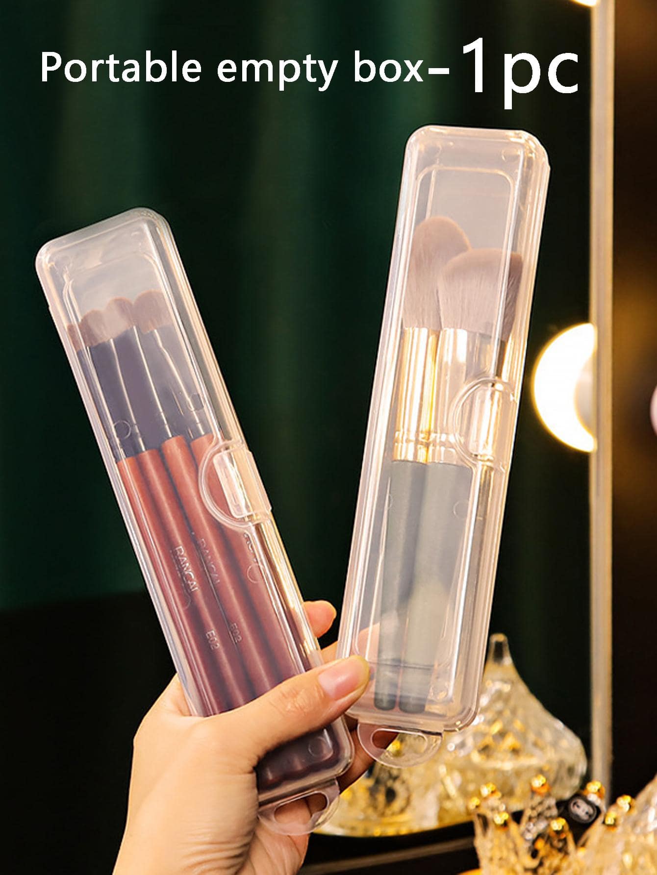 1入組大旅行化妝刷架,矽膠便攜化妝刷收納殼套,防水和化妝刷適合旅行 - 無色 - 查看 1