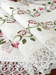 100% 涤纶闪亮金属面料精致水溶性刺绣镂空蕾丝流苏刺绣桌布，情人节厨房餐桌旗，家居装饰，室内室外，派对婚礼，尺寸：1 件桌旗 - 彩色 - 查看 11