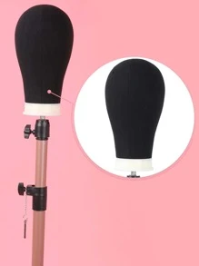 Professional Mannequin Head Wig Stand - Black - View 1