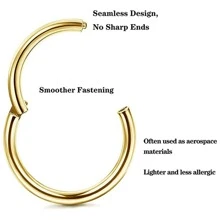 Vòng mũi tối giản bằng thép không gỉ ngộ nghĩnh dành cho phụ nữ để trang trí hàng ngày - Vàng - Xem 2