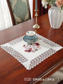 100% 涤纶闪亮金属面料精致水溶性刺绣镂空蕾丝流苏刺绣桌布，情人节厨房餐桌旗，家居装饰，室内室外，派对婚礼，尺寸：1 件桌旗 - 彩色 - 查看 10