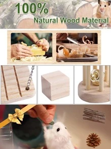 15pcs Wooden Hamster Toy Set For Small Animal For Play - Multicolor - View 3