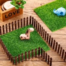 1pc Plastic Artificial Lawn, Cottagecore Fake Lawn For Home Decoration And Party - Green - View 4