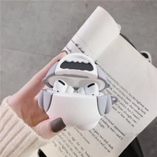 Vỏ bảo vệ tai nghe không dây bằng silicon hình cá mập hoạt hình 3D, tương thích với AirPods 1/2/Pro/Pro2/3 - Màu Xám nhạt - Xem 9