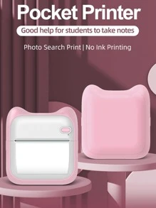 Mini Portable Thermal Printer For Printing Error Photo Memo Label - Pink - View 4