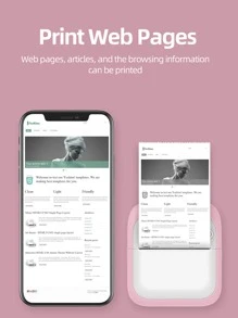 Mini Portable Thermal Printer For Printing Error Photo Memo Label - Pink - View 7