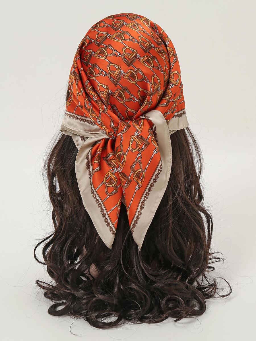 1 Họa Tiết Hình Học Chắp Vá & In Đơn Giản Thời Trang Sử Dụng Hàng Ngày Khăn Vuông - Nhiều màu - Xem 1