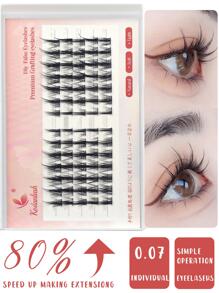 Manga Lash Kit De Extensión De Pestañas Individuales Y Grupales De Aspecto Natural, Grupo De Pestañas 3d Cosplay Eyelash - Negro - Ver 1