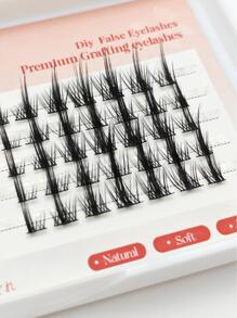 Manga Lash Kit De Extensión De Pestañas Individuales Y Grupales De Aspecto Natural, Grupo De Pestañas 3d Cosplay Eyelash - Negro - Ver 8