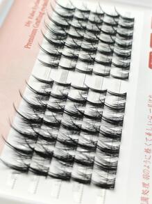 Manga Lash Kit De Extensión De Pestañas Individuales Y Grupales De Aspecto Natural, Grupo De Pestañas 3d Cosplay Eyelash - Negro - Ver 2