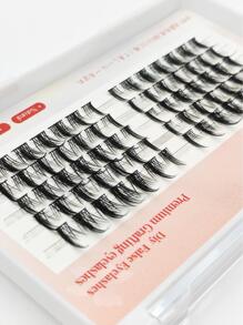 Manga Lash Kit De Extensión De Pestañas Individuales Y Grupales De Aspecto Natural, Grupo De Pestañas 3d Cosplay Eyelash - Negro - Ver 5