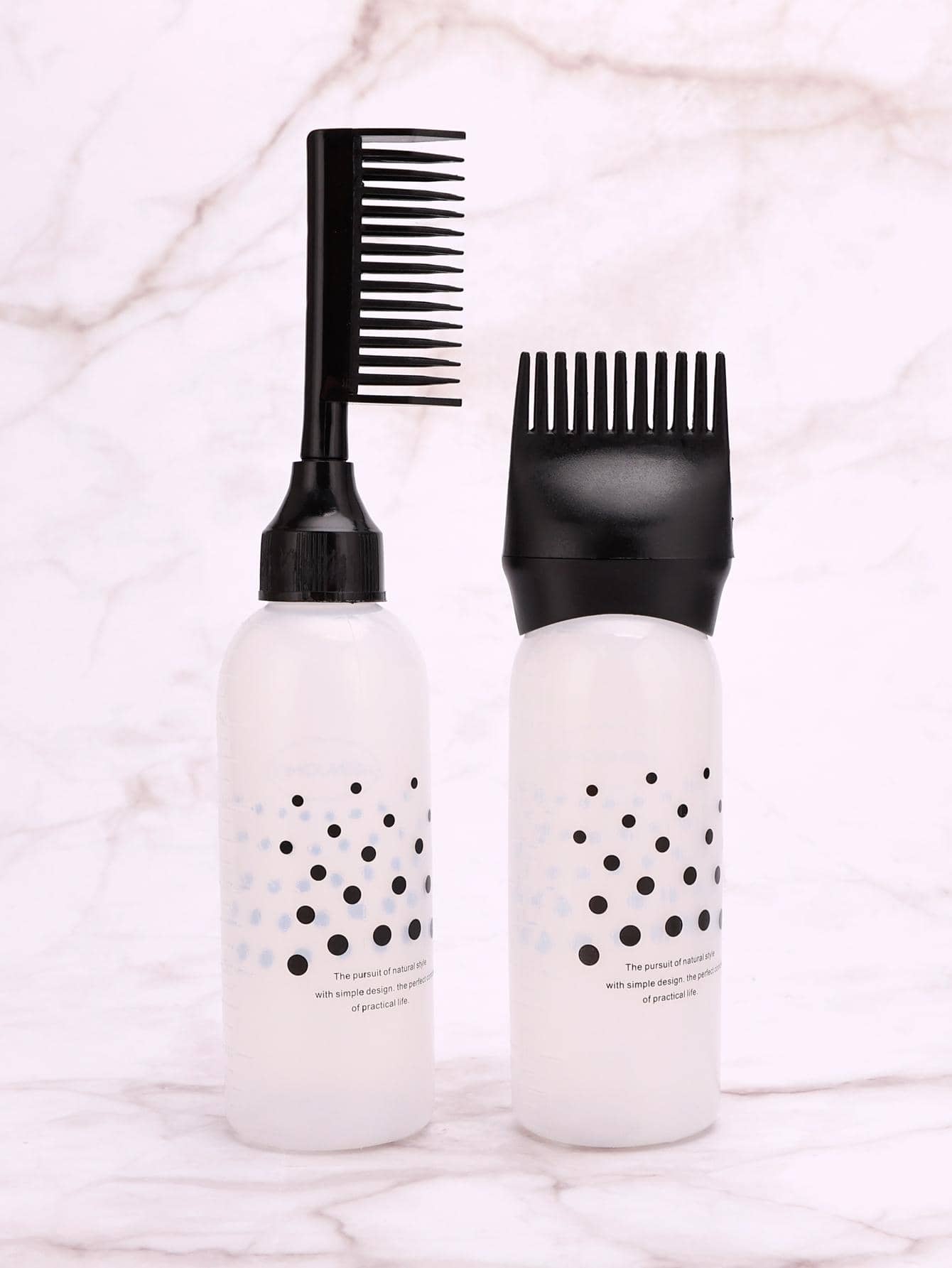 Portable Hair Color Applicator Bottle, 2Pcs 120Ml Plastic Multicolor