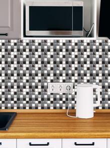 10 piezas/set Papel mural PVC muro azulejo moderno mosaico patrón para casa - Multicolor - Ver 8