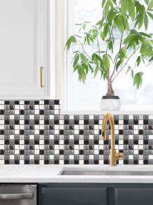 10 piezas/set Papel mural PVC muro azulejo moderno mosaico patrón para casa - Multicolor - Ver 5