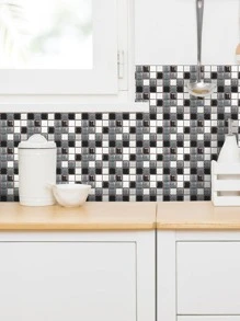 10 piezas/set Papel mural PVC muro azulejo moderno mosaico patrón para casa - Multicolor - Ver 7