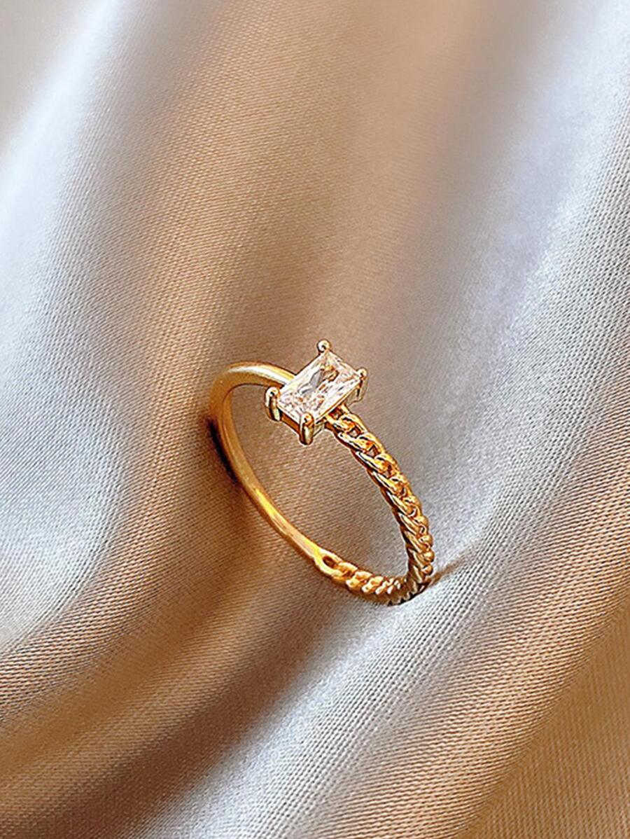 1 Vòng Thép Không Gỉ Tinh Tế Đính Đá Cubic Zirconia Trang Trí Cho Nữ Trang Trí Hàng Ngày - Vàng - Xem 1