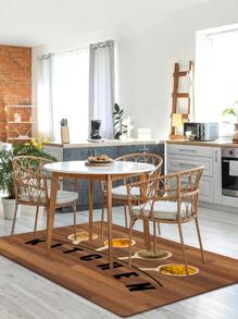 1入組調味料和字母圖形防滑廚房地毯，廚房用滌綸廚房墊 - 彩色 - 查看 2