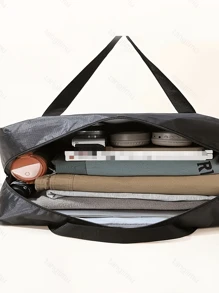 1pc Polyester Travel  , Simple Black  Luggage Packing Organizer For Travel Accessory For Travel  ,Makeup ,Cosmetic ,Vacation Organizer,Large Capacity Makeup Organizer Makeup Case, For Lipstick, Brush, Skincare, Mobile Phone, Coin, Small Items, For Home,Gift,Vacation And Festival Halloween Christmas Multifunctional Use