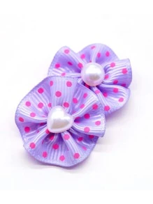 12pcs Bow Decor Pet Hair Tie - Purple - View 8