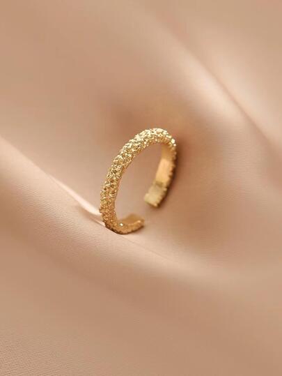 1pc Retro Matte Open Band Ring, Niche Design High-End Simple Minimalist Accessory For Women