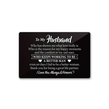 suteyi 1張DIY卡片供丈夫表白，可用於男士錢包卡或明信片 - 黑色 - 查看 2