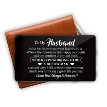 suteyi 1張DIY卡片供丈夫表白，可用於男士錢包卡或明信片 - 黑色 - 查看 1