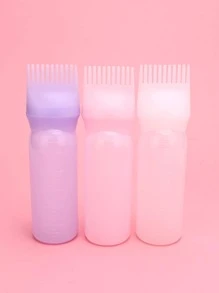 便携式染发剂涂抹瓶，3 件装塑料专业染发剂套装，适用于沙龙