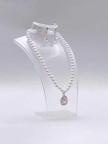 1入組塑料首飾塔，現代人物設計家居項鍊展示架 - 無色 - 查看 1