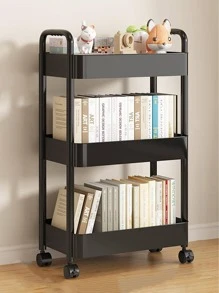 1入組三層桌面收納架,黑色塑膠儲物籃,家居和返校用品 - 黑色 - 查看 1