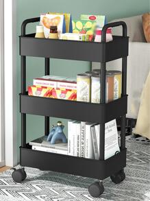 1入組三層桌面收納架,黑色塑膠儲物籃,家居和返校用品 - 黑色 - 查看 3