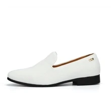 JEKO Mens Loafers Wedding Dress Shoes Slip On Driving Shoes Tuxedo Suit Shoes - 白色 - 查看 3