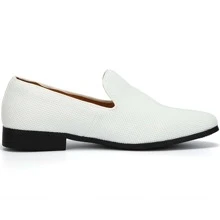 JEKO Mens Loafers Wedding Dress Shoes Slip On Driving Shoes Tuxedo Suit Shoes - 白色 - 查看 4