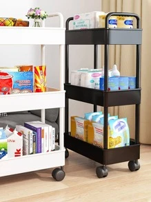 1入組三層桌面收納架,黑色塑膠儲物籃,家居和返校用品 - 黑色 - 查看 4