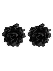 1 Cặp hoa tai vải thời trang thanh lịch, phụ kiện thời trang quyến rũ, quà tặng cho tiệc tùng, ngày lễ (Bao gồm miếng đệm trắng hoặc nút tai trong suốt để ngăn kim xỏ khuyên tai vào gói hàng, sản phẩm thực tế có thể khác) - màu đen - Xem 3