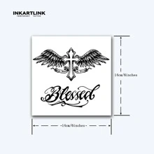 INKARTLINK 革命性技術刺青，半永久刺青，天使翅膀，臨時刺青，持久，假刺青，防水，逼真的刺青外觀，蔬菜基礎，刺青，名人刺青，歌手刺青，饒舌歌手刺青，運動員刺青，頸部刺青 - 黑色 - 查看 6