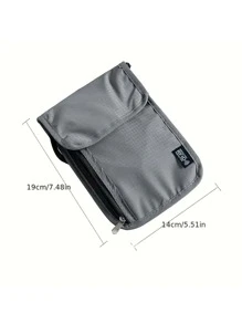 1 件防 RFID 防盗旅行斜挎单肩护照包多功能挂颈证件包卡包，情人节礼物，送给男朋友的生日礼物，结婚周年纪念日，情人节礼物，送给爸爸的礼物，送给男士的礼物，送给丈夫、兄弟的礼物，旅行用品 - 灰色 - 查看 4