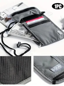 1 件防 RFID 防盗旅行斜挎单肩护照包多功能挂颈证件包卡包，情人节礼物，送给男朋友的生日礼物，结婚周年纪念日，情人节礼物，送给爸爸的礼物，送给男士的礼物，送给丈夫、兄弟的礼物，旅行用品 - 灰色 - 查看 1