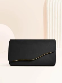 SIIZA 闪亮奢华大号女士手拿包，配有可拆卸链条肩带，适合正式场合，优雅时尚，适合女孩、女士、大学生、年轻职业女性，可用于派对、晚宴、婚礼和其他场合。 - 黑色 - 查看 3